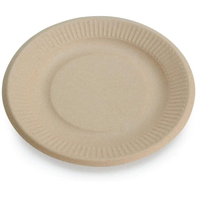 Battle Cow 100 Compostable Disposable Paper Plates Bulk [10" 125 Pack